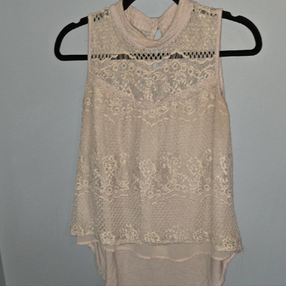 Sleeveless Medium Lace Blouse - Cream Cottagecore Whimsical Romantic Feminine